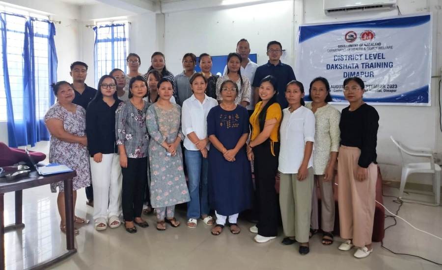 Participants and officials of the District Level Training DAKSHATA for Medical Officers and Nurses held at Conference Hall, District Hospital Dimapur from August 31 to September 1.